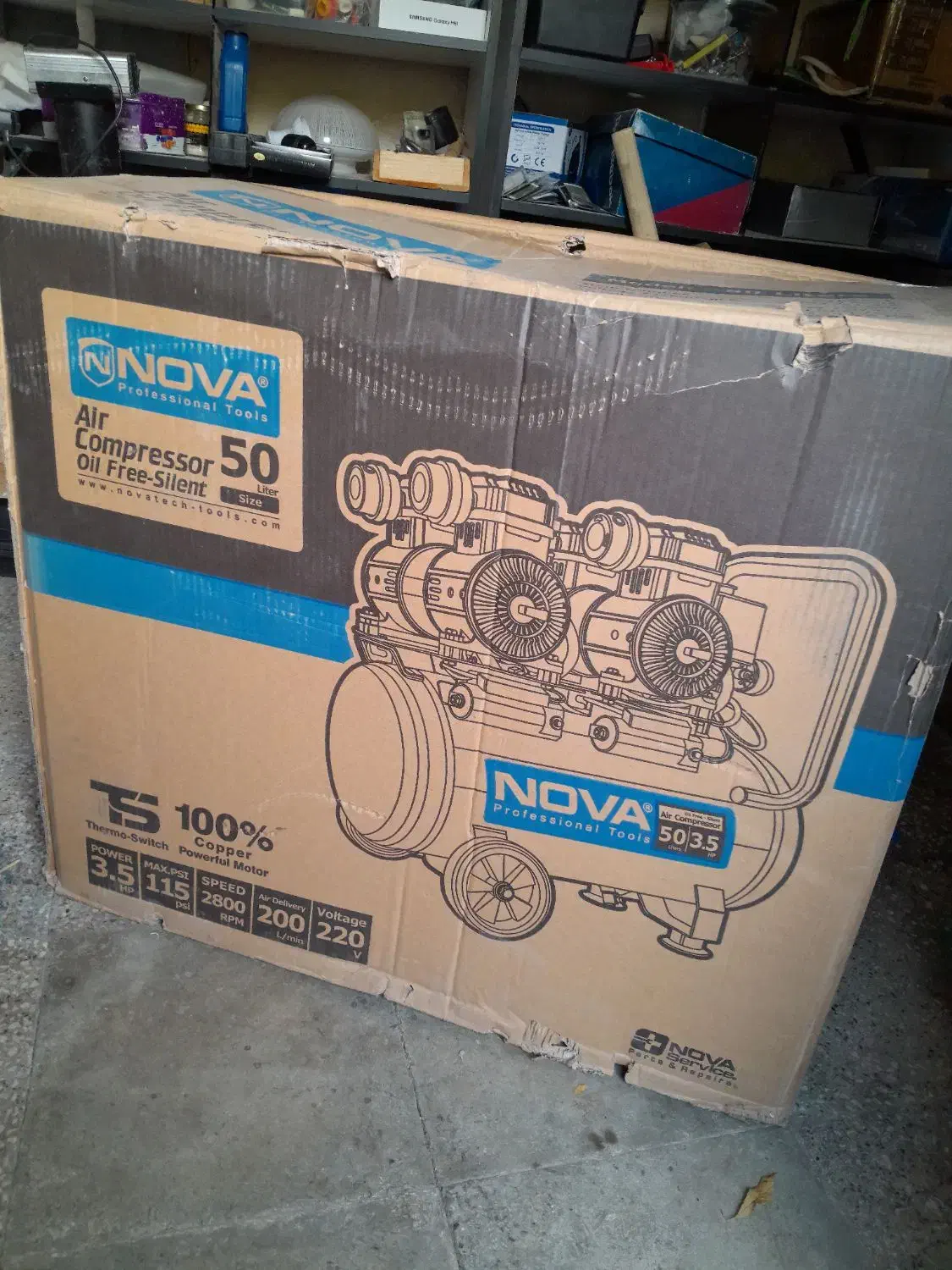 کمپرسور باد نوا ۵۰ لیتری|ابزارآلات|شیراز, دکتر حسابی|دیوار
