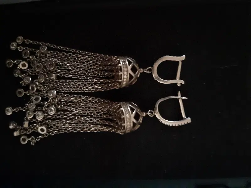گوشواره نقره قدیمی|جواهرات|شوشتر, |دیوار