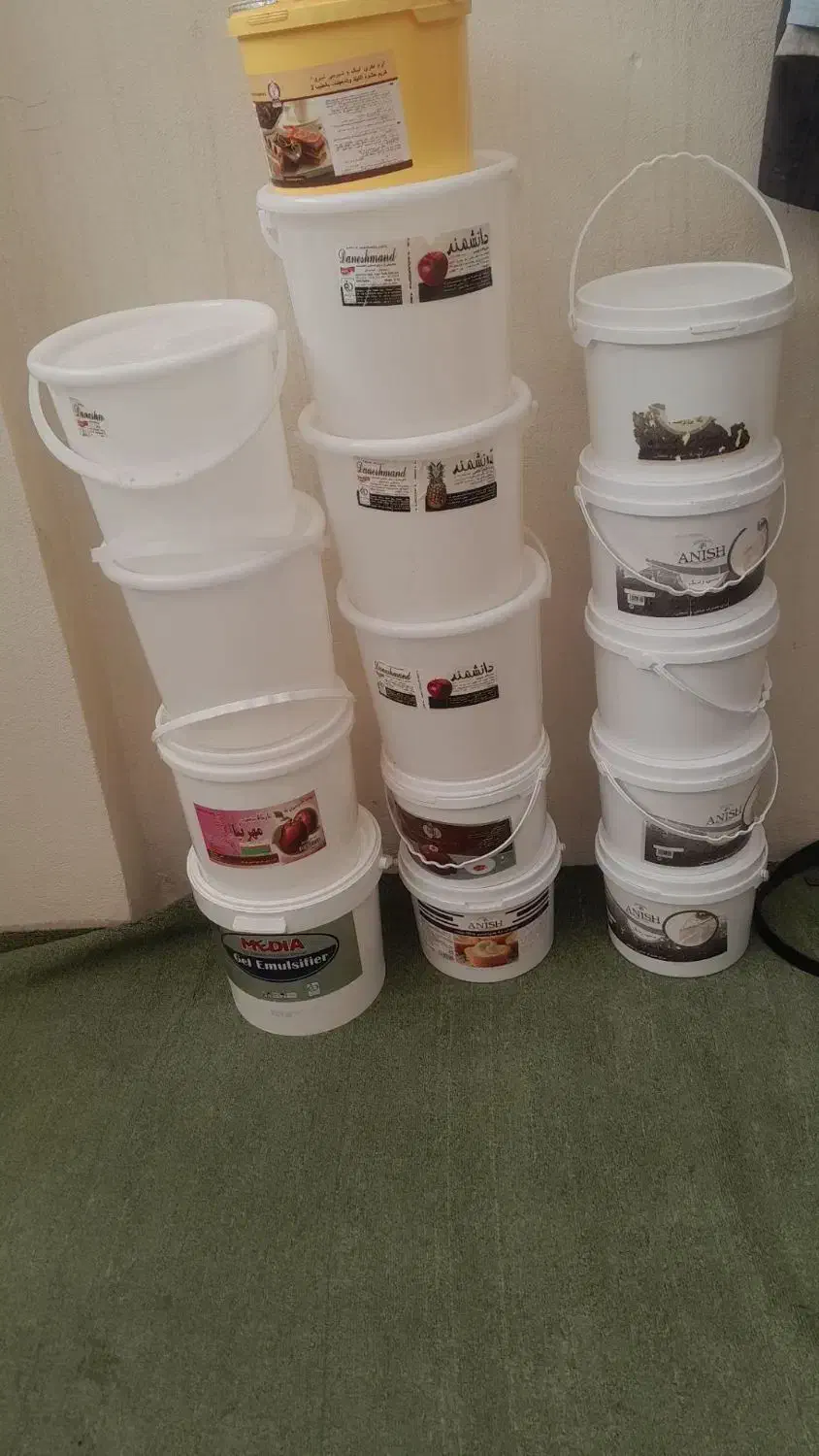 سطل|ظروف نگهدارنده، پلاستیکی، یکبارمصرف|خرمدره, |دیوار