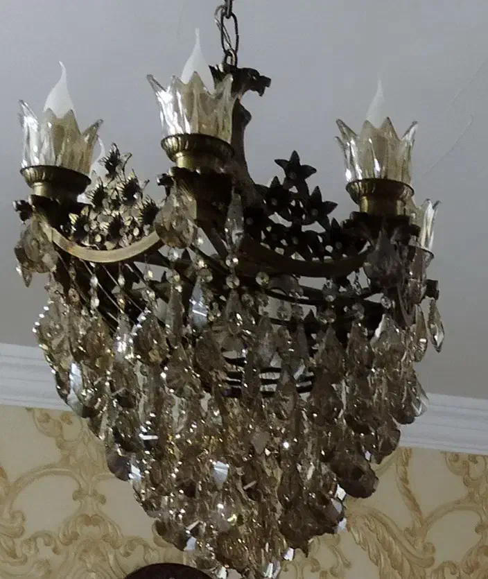 لوستر برنجی ۵شعله|لوستر و چراغ آویز|تهران, طیب|دیوار