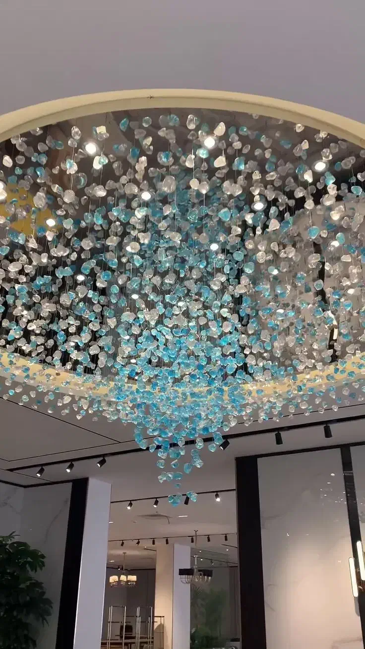 لوستر اسکای لایت ، دست ساز قلوه سنگ، شهاب سنگ کد20|لوستر و چراغ آویز|تهران, بازار|دیوار