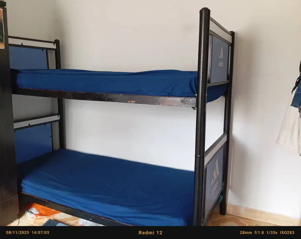 تخت خواب دوطبقه فلزی چوب امدیاف|تخت و سرویس خواب|رشت, باهنر|دیوار