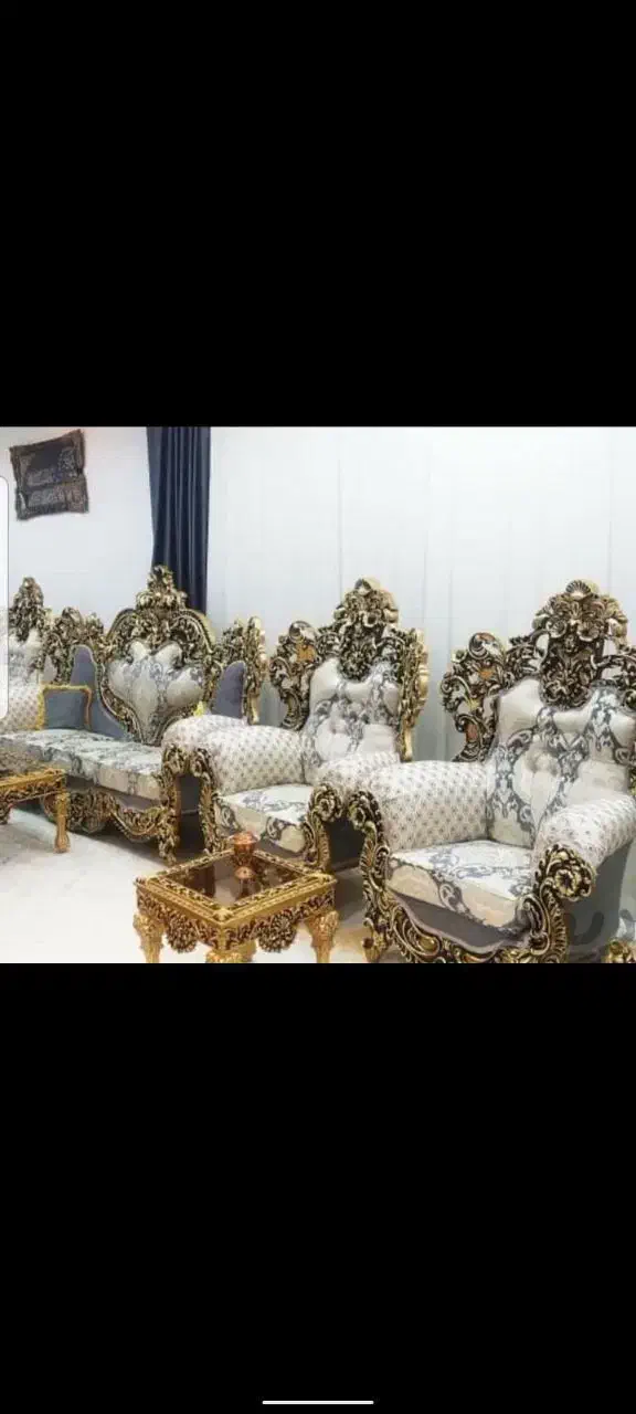 مبل سلطنتی یلدا % ۵ عدد کوسن رایگان|مبلمان خانگی و میز عسلی|کاشان, فاز ۲ ناجی آباد|دیوار