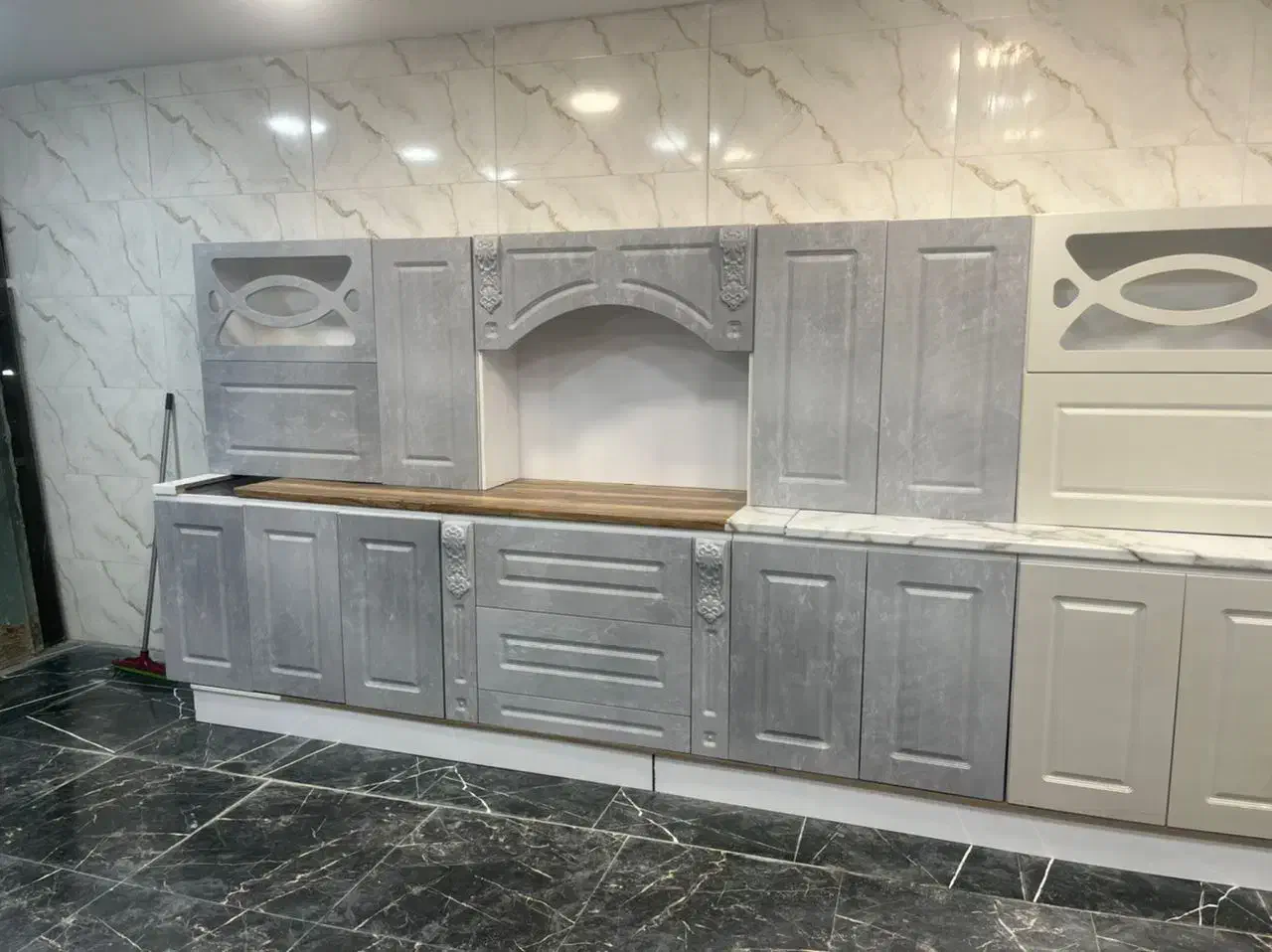 کابینت آماده آشپزخانه کف تراش کد۰۰۸۱|مصالح و تجهیزات ساختمان|اندیشه, اندیشه فاز ۲|دیوار