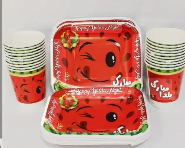 بشقاب ولیوان یلدایی پک ۲۰تایی عمده|صنایع دستی و سایر لوازم تزئینی|اصفهان, جلفا|دیوار