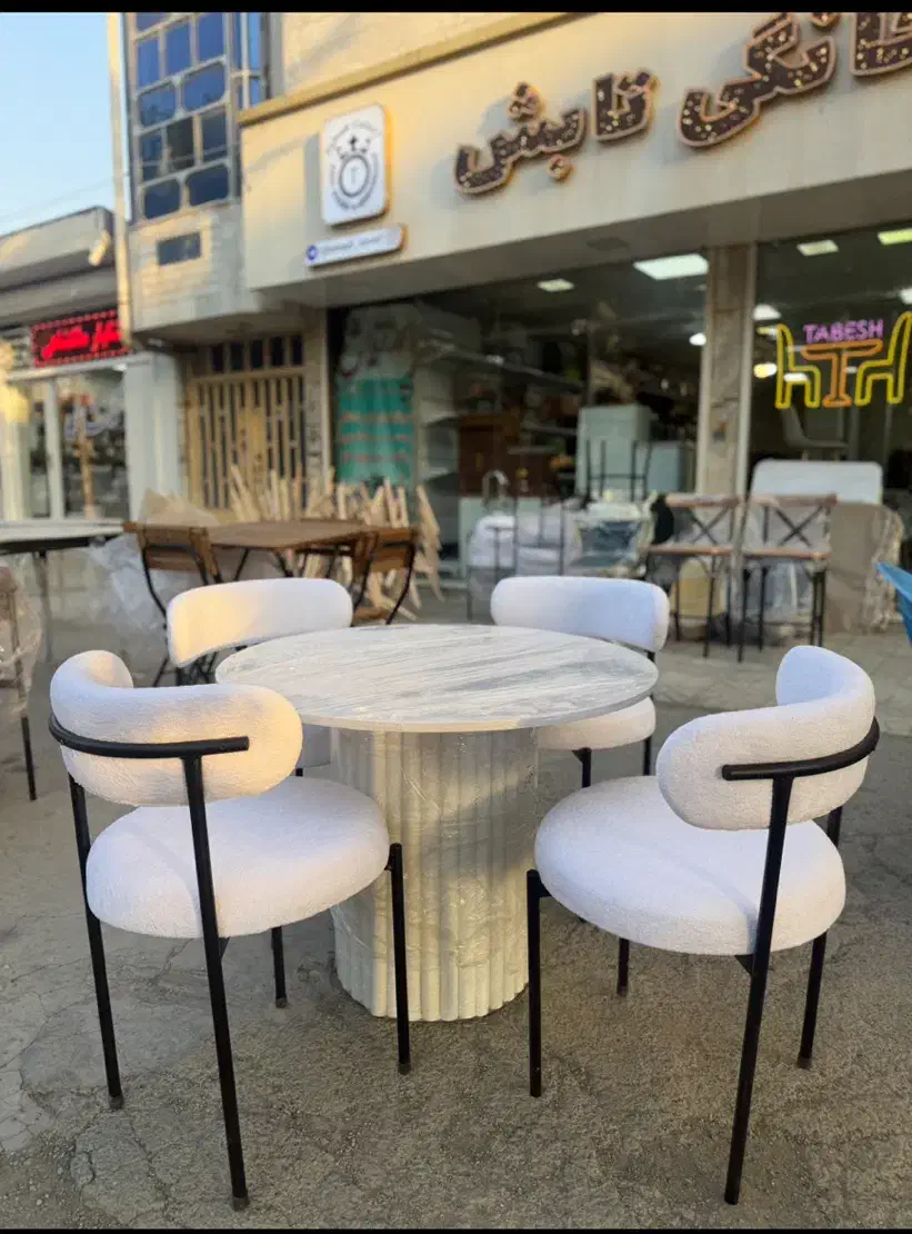 میز ناهارخوری لینا نهارخوری پایه فلز تدیJF5|میز و صندلی غذاخوری|کرمانشاه, |دیوار