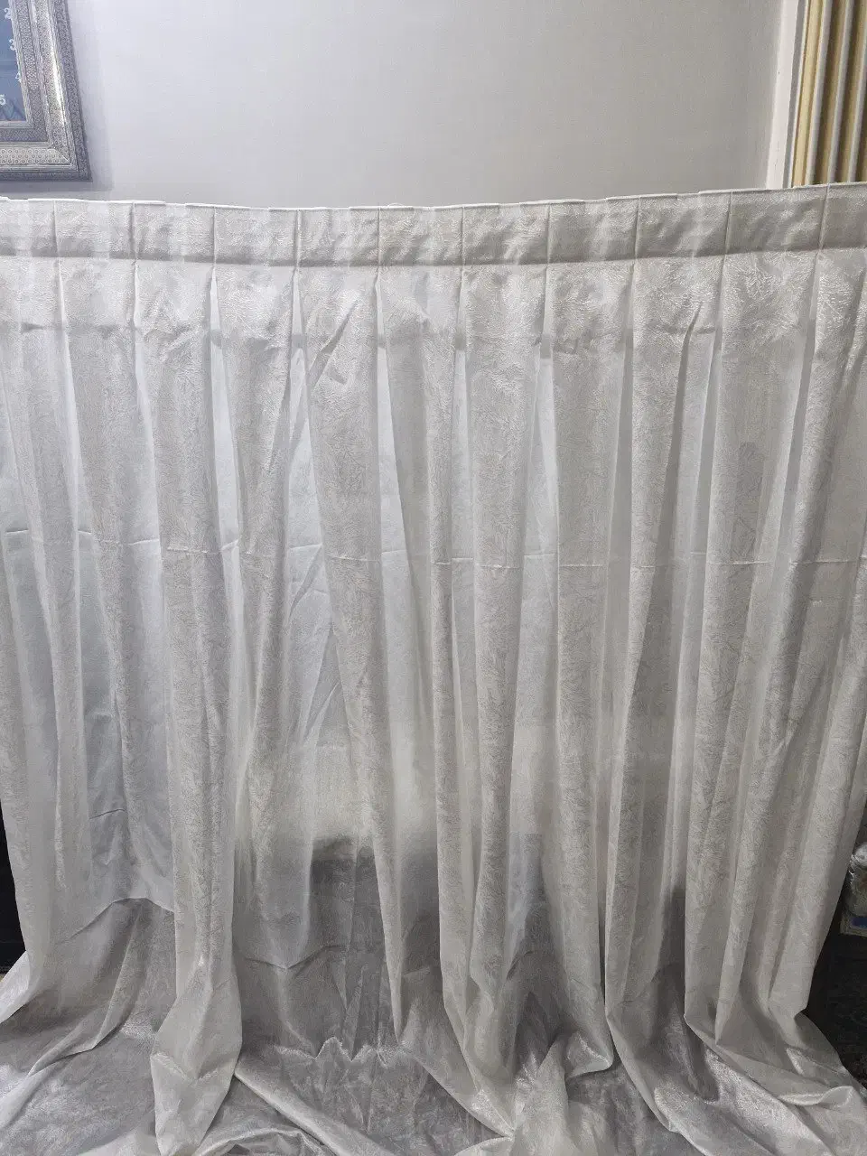 پرده حریر شاین سفید|پرده، رانر، رومیزی|تهران, دژکام|دیوار