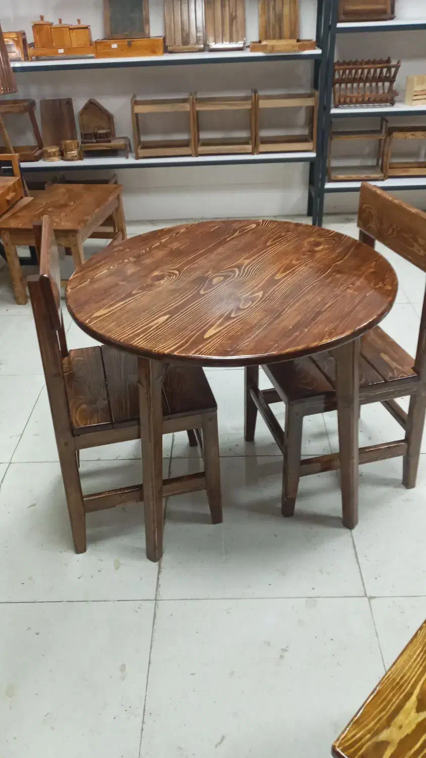 میز غذاخوری دو نفره چوبی دایره|میز و صندلی غذاخوری|مرند, |دیوار