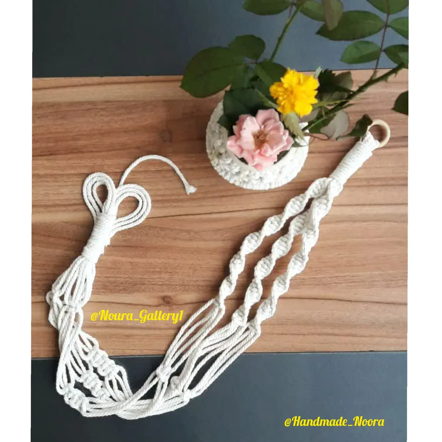 آویز گلدان مکرومه|صنایع دستی و سایر لوازم تزئینی|شیرگاه, |دیوار