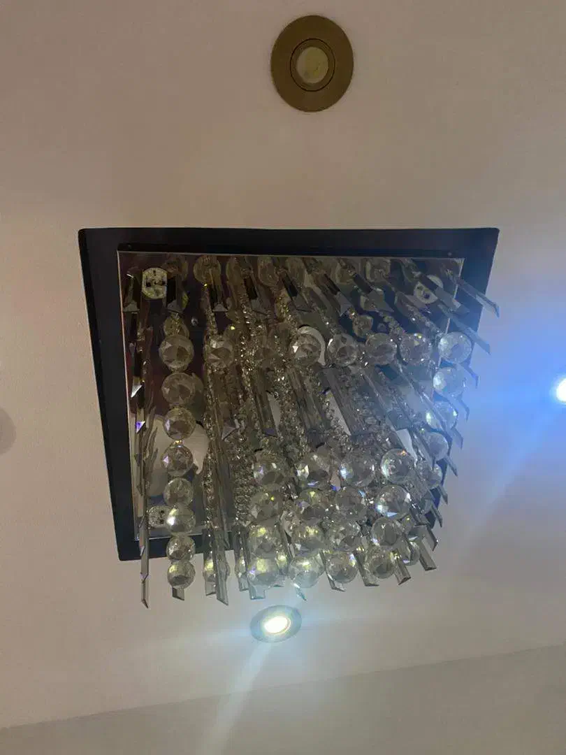 لوستر سقفی شامپاینی ابعاد 50*50|لوستر و چراغ آویز|رشت, کوی حسینی|دیوار