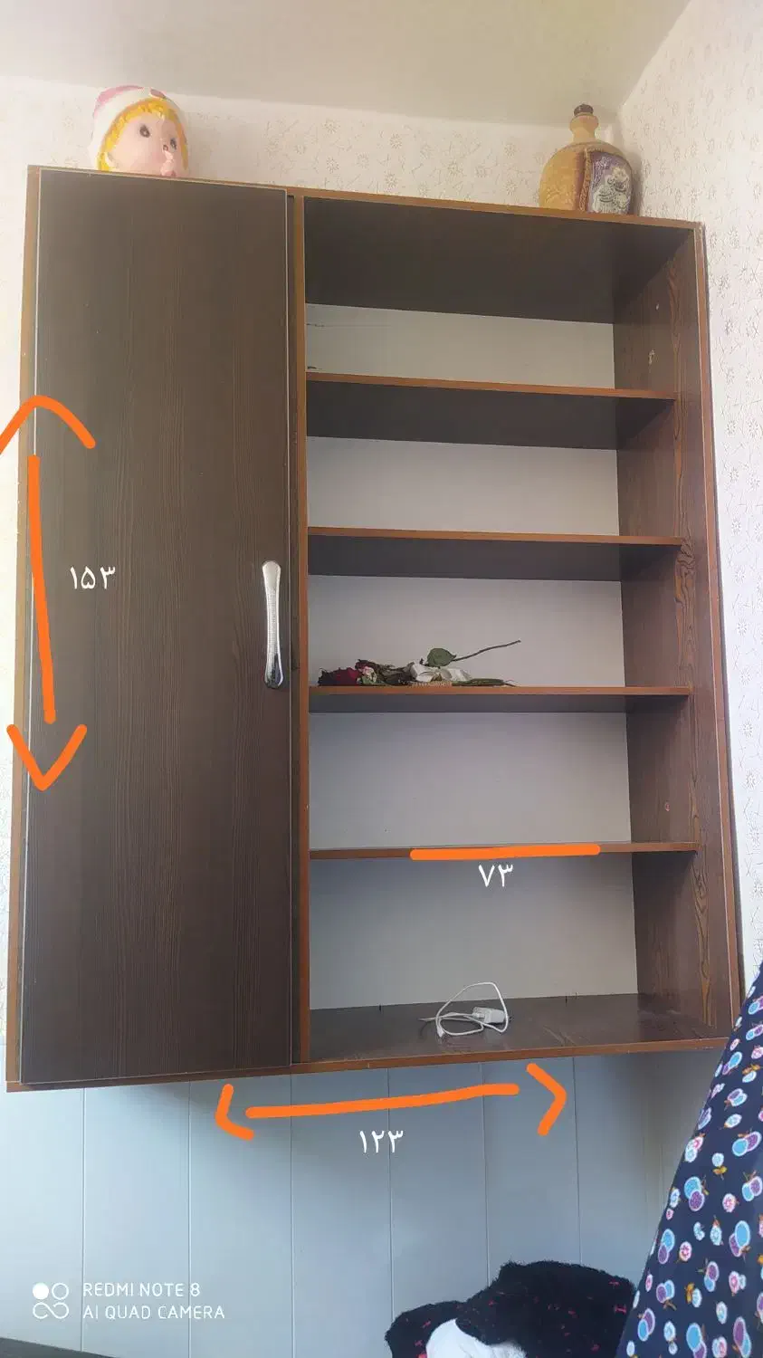 کتابخونه|کتابخانه، شلف، قفسه‌های دیواری|رفسنجان, |دیوار