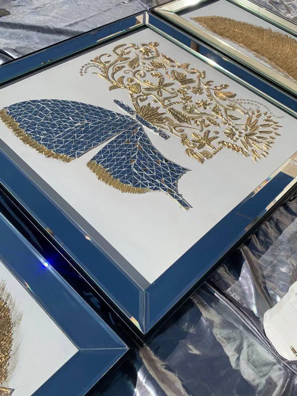 تابلو سه تیکه ایینه ایی لوکس|تابلو، نقاشی، عکس|زاهدان, |دیوار