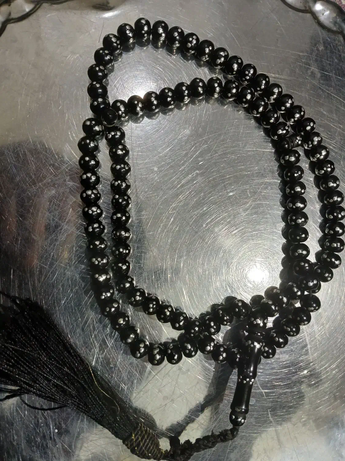 تسبیح یسر قدیمی نقره کوب|کلکسیون و سرگرمی|کارون, |دیوار