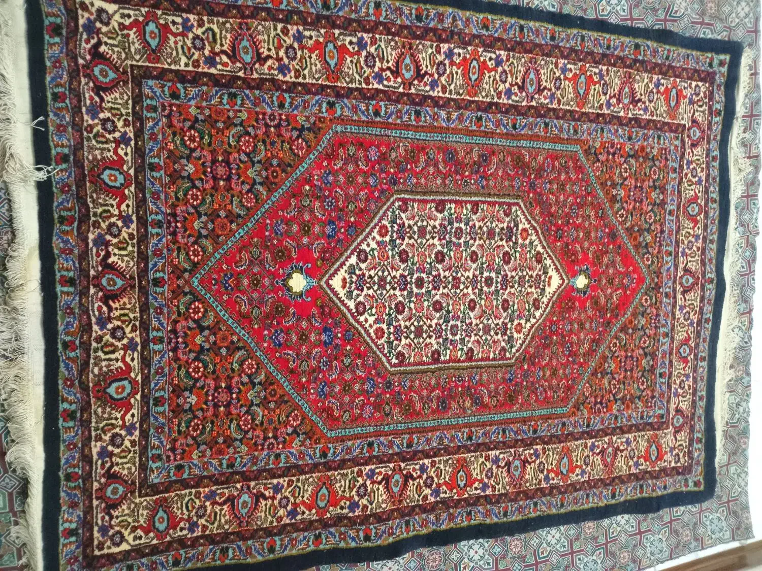 قالی دستبافت نقشه ماهی|فرش|نقده, |دیوار