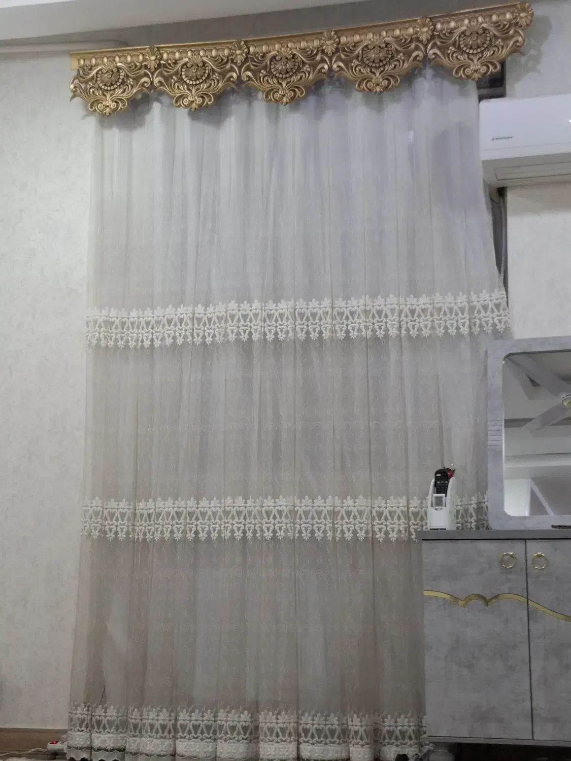 پرده همراه باکتیبه|پرده، رانر، رومیزی|اهواز, کمپلو جنوبی|دیوار