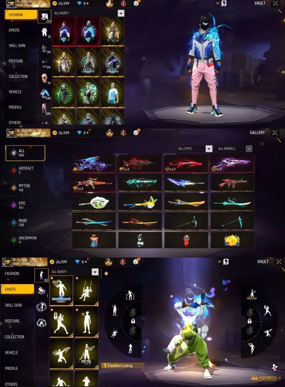 اکانت فیری فایر معاوضه با|کنسول، بازی ویدئویی و آنلاین|فیروزآباد (فارس), |دیوار