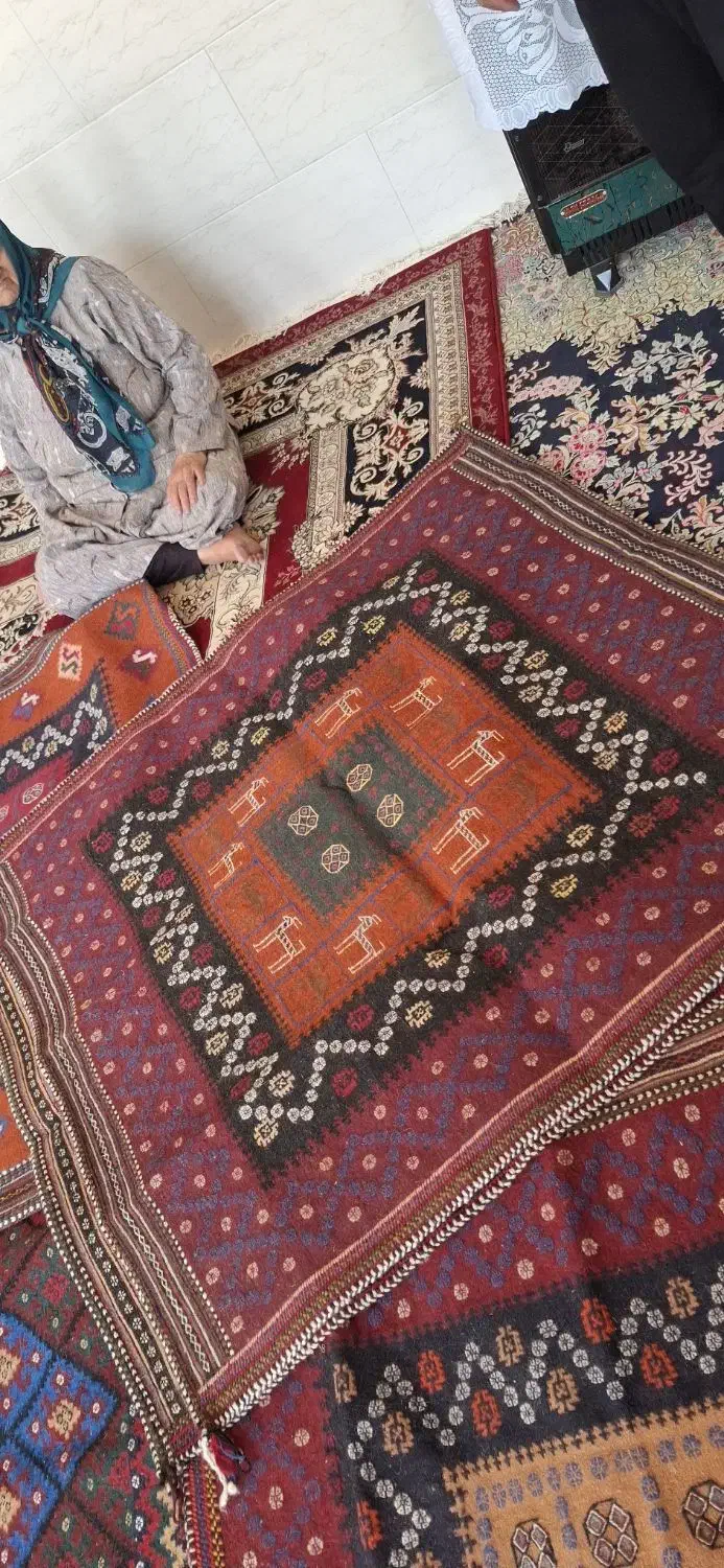 سفره و گلیم دست بافت|گلیم، جاجیم، گبه|بافت, |دیوار