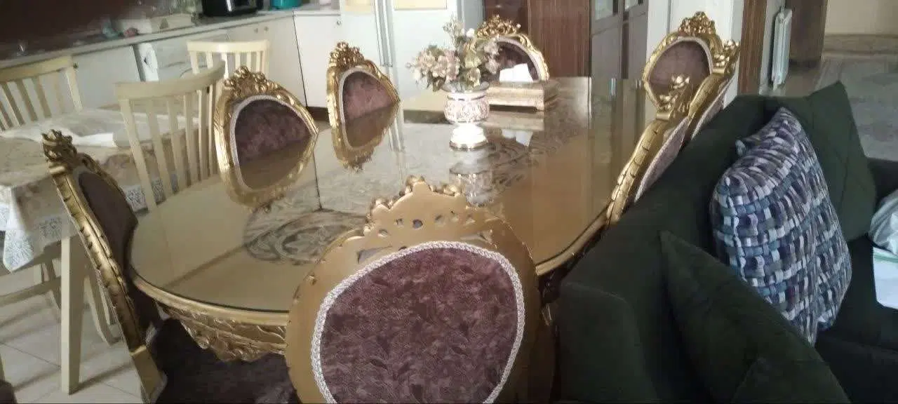 مبلمان کلاسیک ۹ نفره و ناهارخوری ۸ نفره منبت کاری|مبلمان خانگی و میز عسلی|تهران, حبیب الله|دیوار