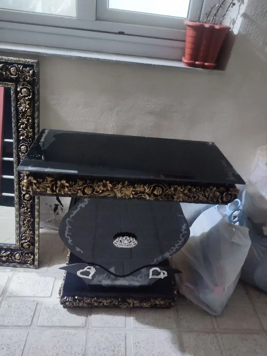 یک جفت اینه شمعدان و کنسول سلطنتی طلایی|مبلمان خانگی و میز عسلی|خلخال, |دیوار