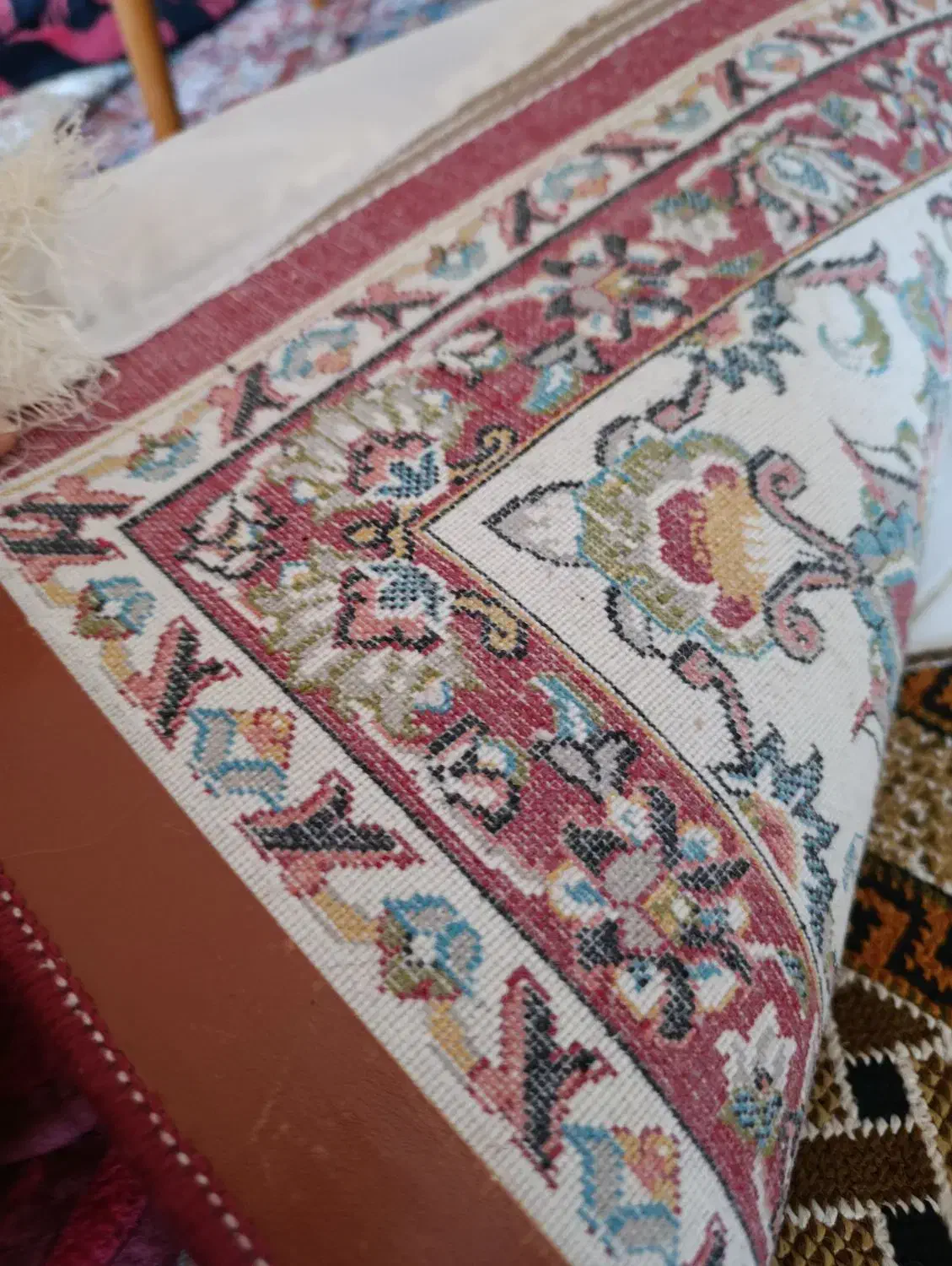 قالی ماشینی خشتی۳عدد طرح دست بافت|فرش|لاران, |دیوار