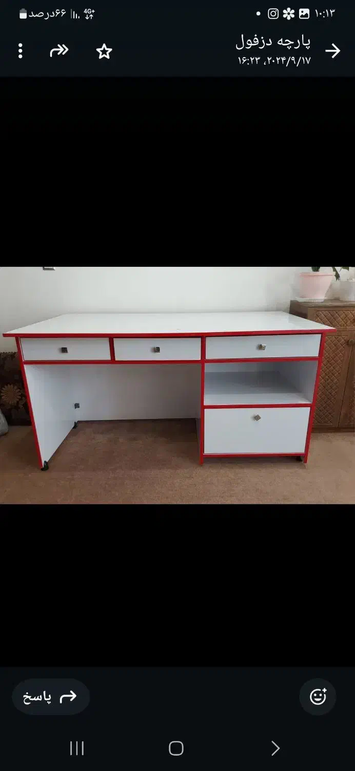 میز اداری سالم و تمیز با صندلی چرخدار|میز تحریر و کامپیوتر|اندیمشک, |دیوار