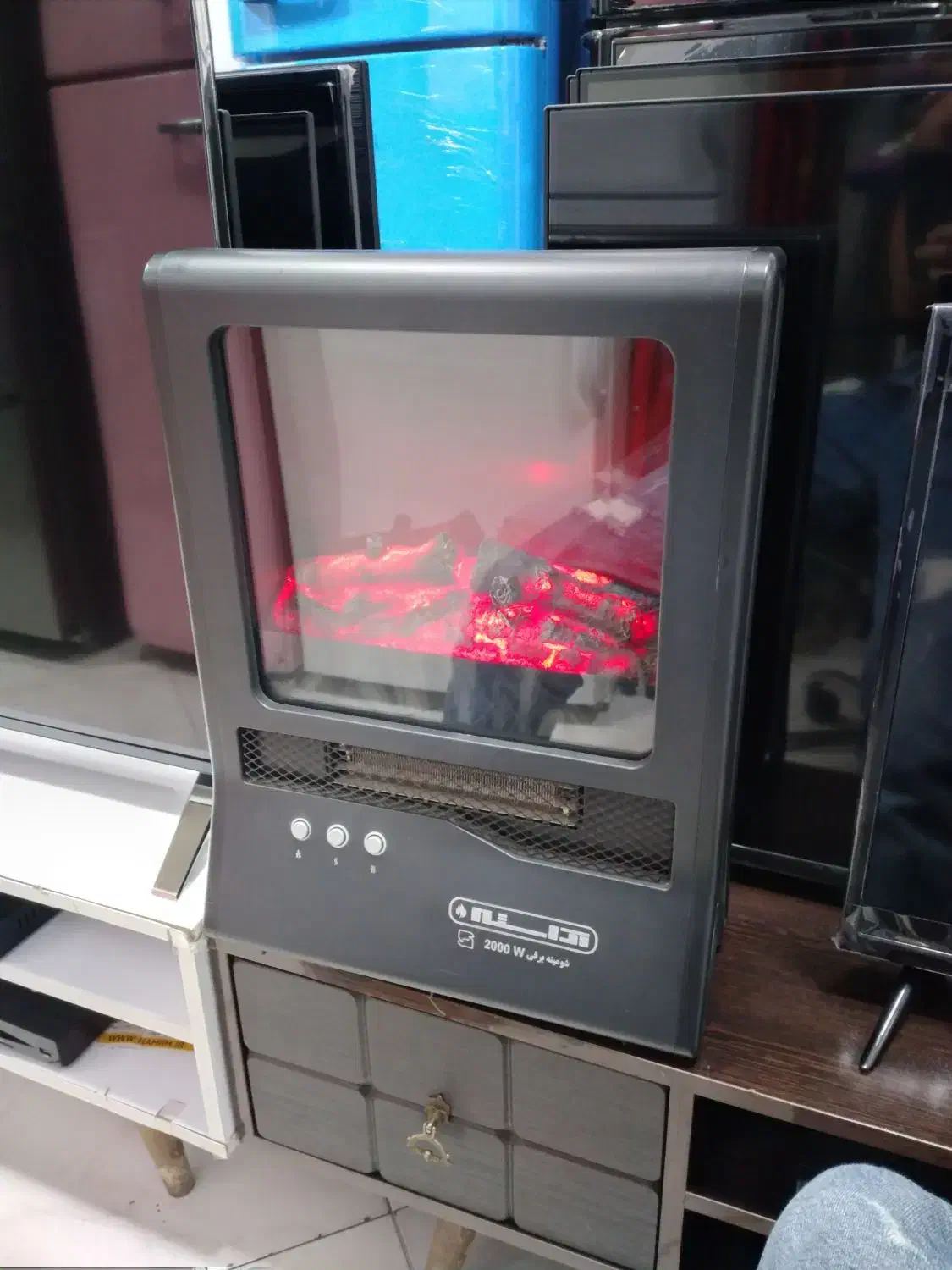 شومینه برقی ۲۰۰۰ وات اراسته در حد|بخاری، هیتر، شومینه|پرند, فاز ۲|دیوار