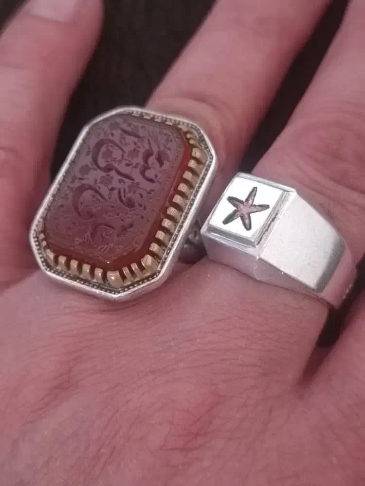 فروش انگشتر نقره دست ساز عقیق یمن خط استاد حمد|جواهرات|اصفهان, فیض|دیوار