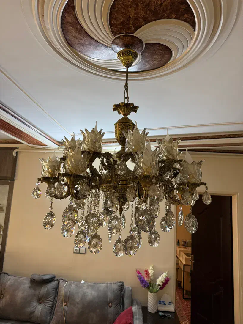 2 تا لوستر برنج|لوستر و چراغ آویز|محمدیه-قزوین, |دیوار