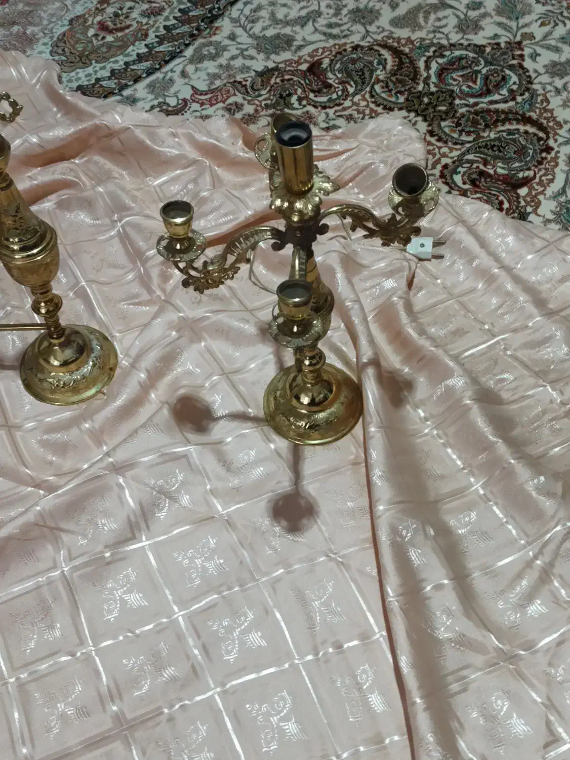 آیینه و شمعدان برنز قدیمی|آینه|تبریز, |دیوار