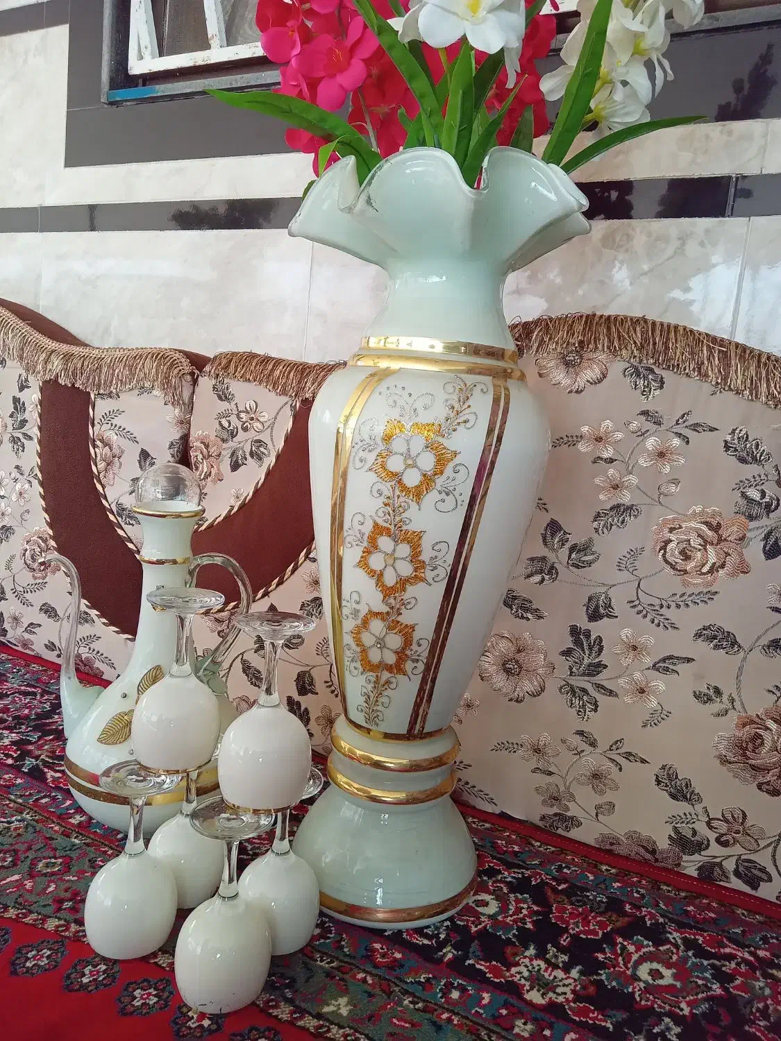 گلدون با جام|صنایع دستی و سایر لوازم تزئینی|آستانه اشرفیه, |دیوار