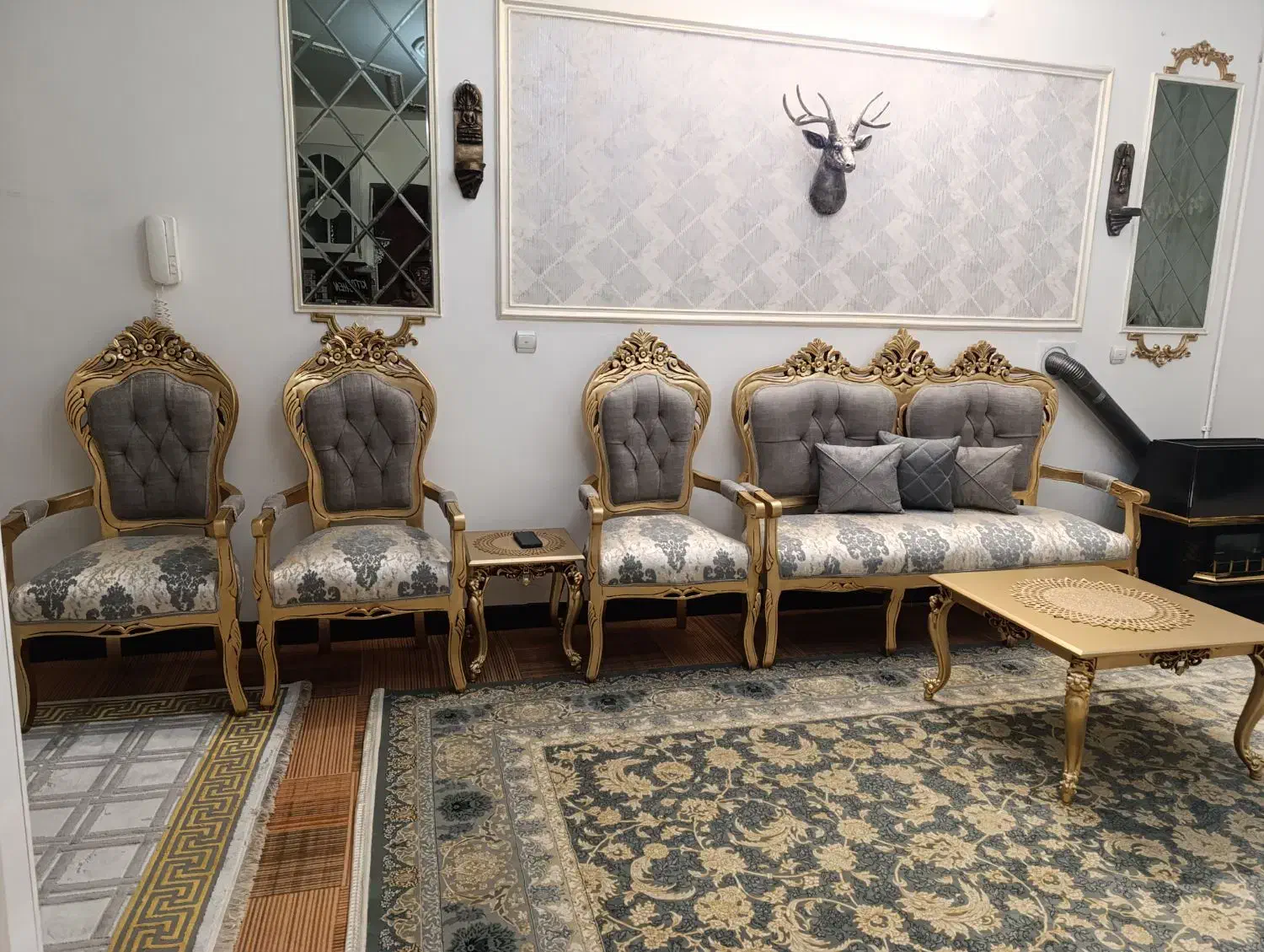 مبل سلطنتی نه نفره|مبلمان خانگی و میز عسلی|بیرجند, |دیوار