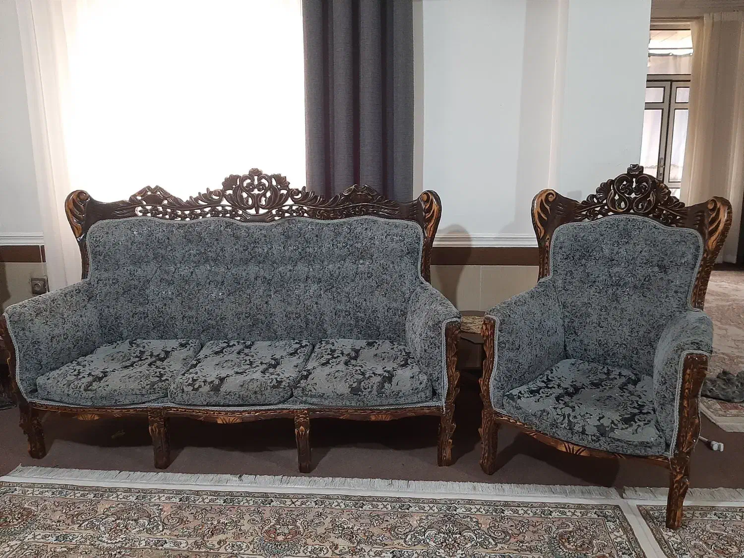 مبل ۹نفره استیل کلاسیک|مبلمان خانگی و میز عسلی|زیرآب, |دیوار