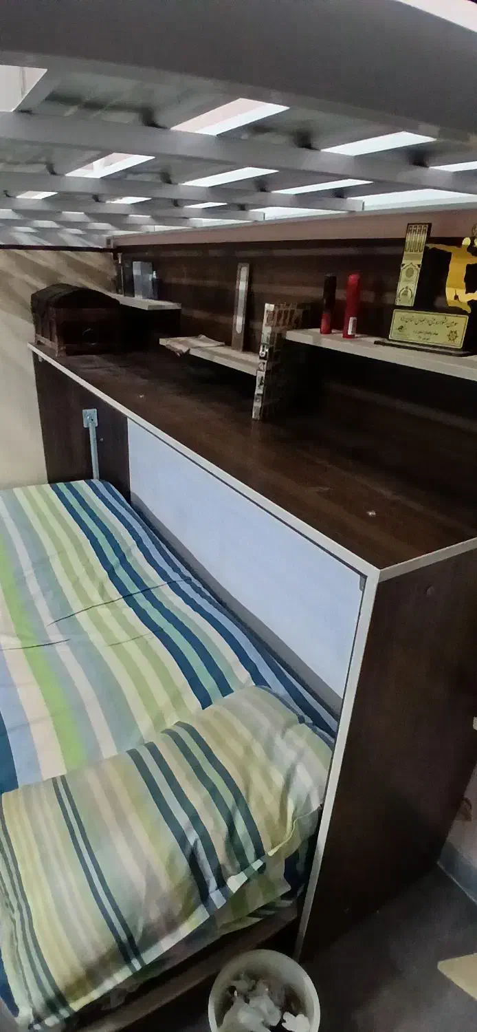 تخت خواب دو طبقه با کمد|تخت و سرویس خواب|یزد, |دیوار