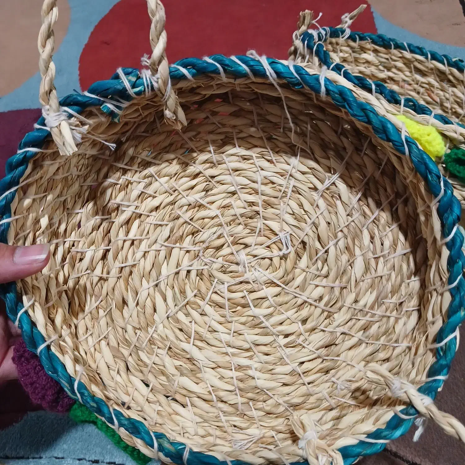ست سبد حصیری گلدوزی شده سه عددی نو|صنایع دستی و سایر لوازم تزئینی|تهران, دریاچه شهدای خلیج فارس|دیوار