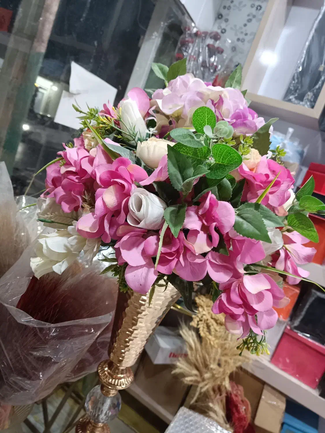 دسته گل جامی بزرگ طلایی و مرواریدی شیک و لاکچری|گل مصنوعی|بوشهر, |دیوار