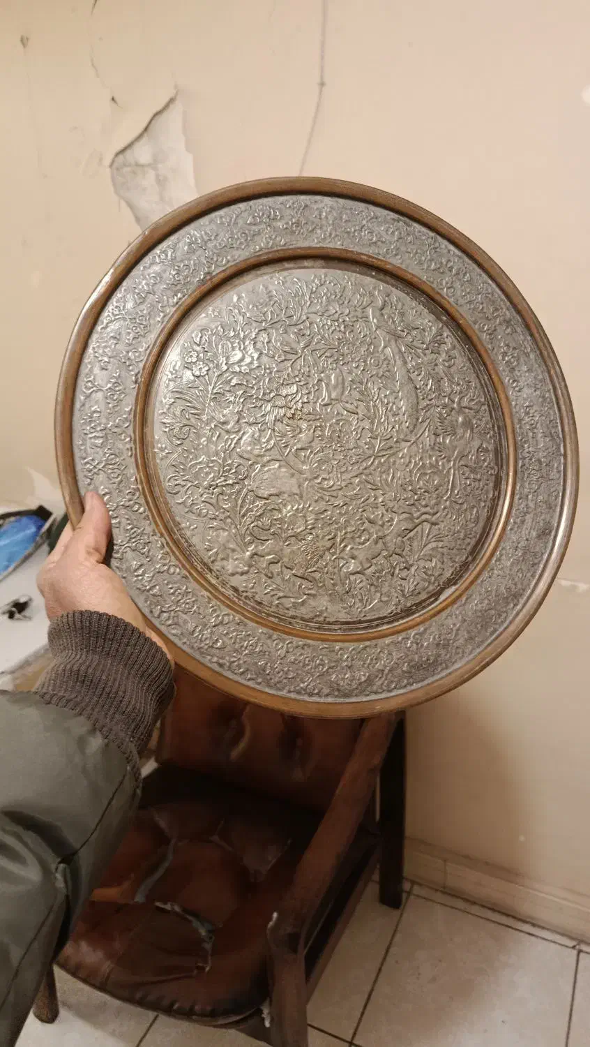 سینی عتیقه مسی ورشو|کلکسیون اشیاء عتیقه|تهران, فردوسی|دیوار