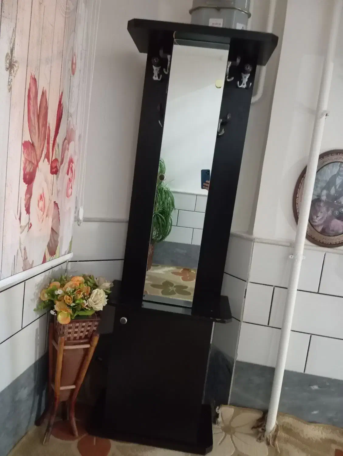 جاکفشی اینه دار،جای آویز لباس هم دارد|جاکفشی، کمد، دراور|ساوه, |دیوار