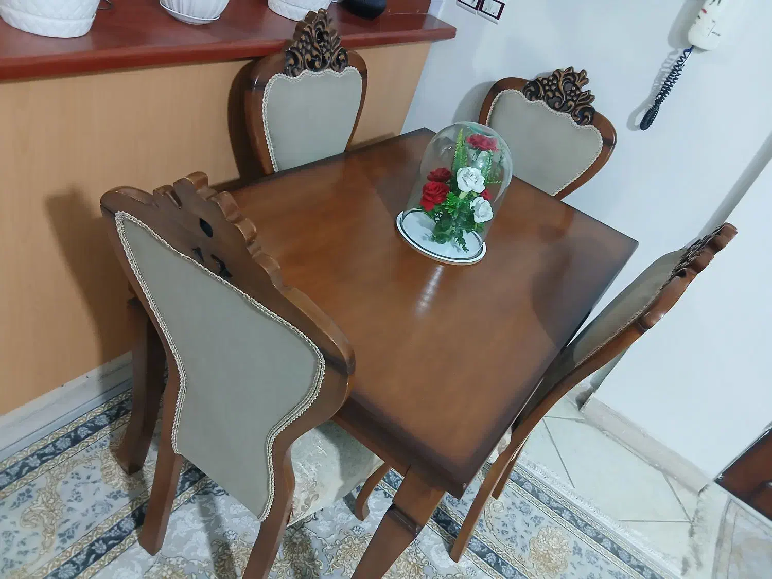 میز ناهارخوری چهار نفر نو سالم|میز و صندلی غذاخوری|پاکدشت, پاکدشت (مامازند)|دیوار