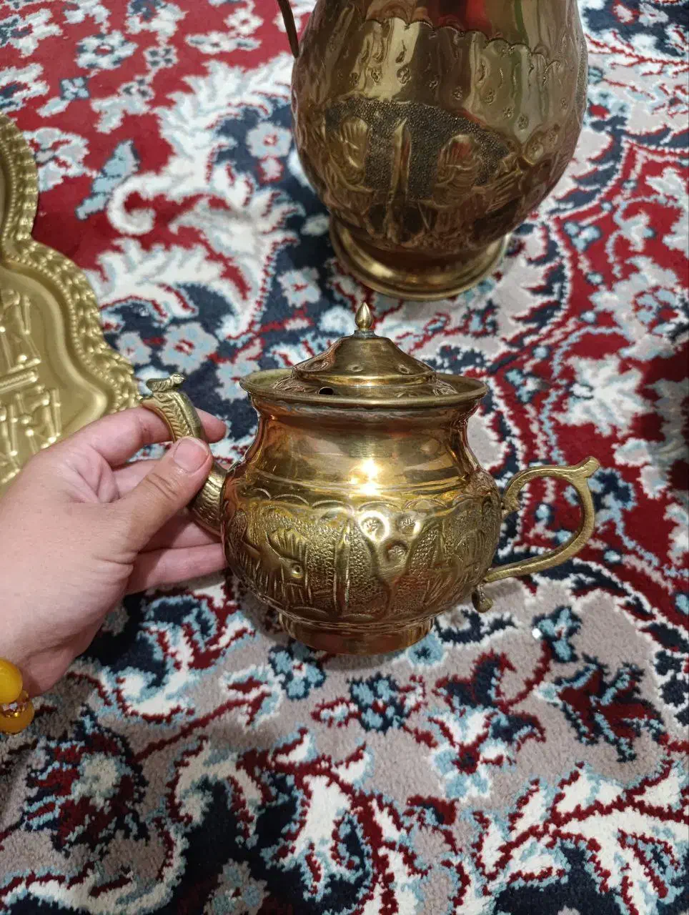 سماور برنجی ۵تکه|سماور، چایساز، قهوهساز|رفسنجان, |دیوار