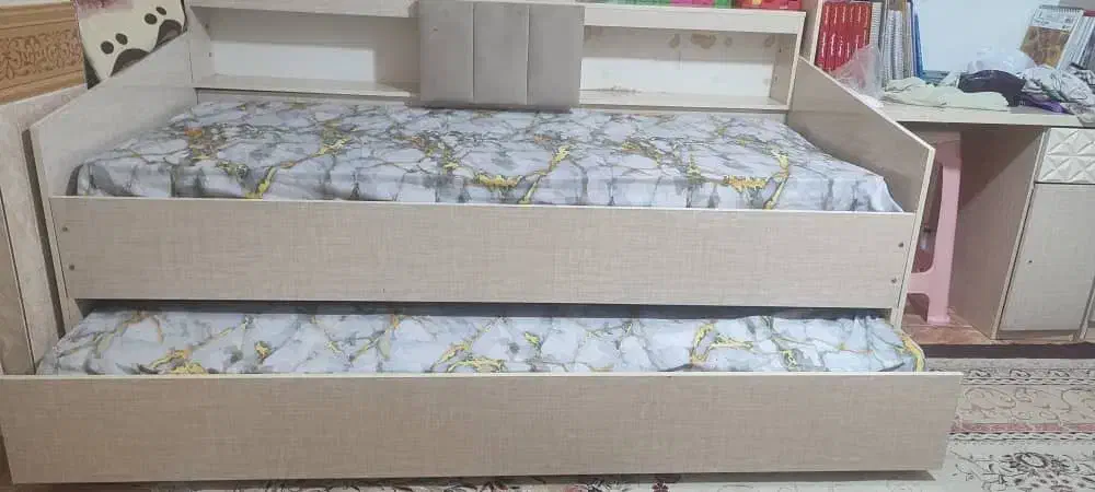 تخت دو طبقه کشویی|تخت و سرویس خواب|یاسوج, |دیوار