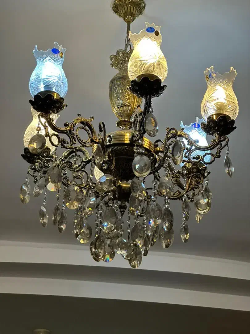 لوستر۶شاخه برنز|لوستر و چراغ آویز|ساری, |دیوار