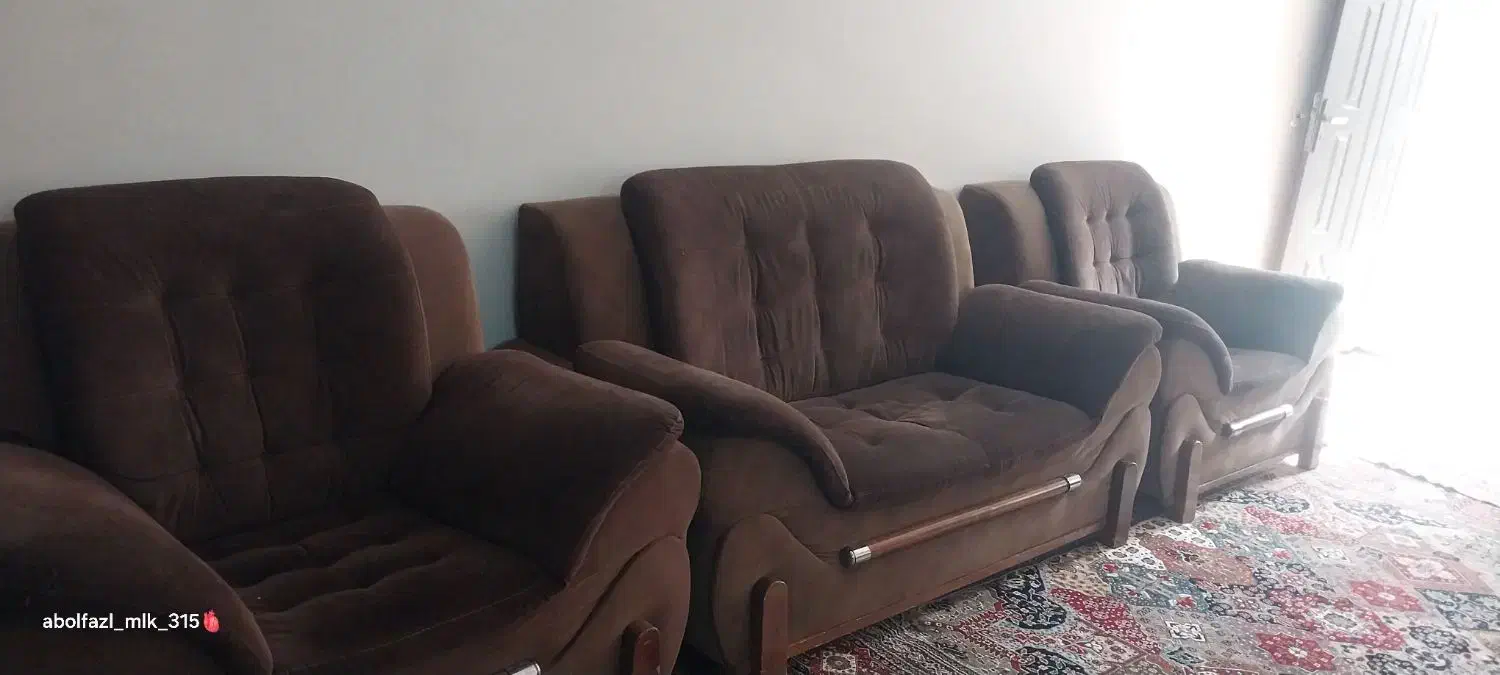 مبل 7 نفره قهوه ای|مبلمان خانگی و میز عسلی|بابل, |دیوار