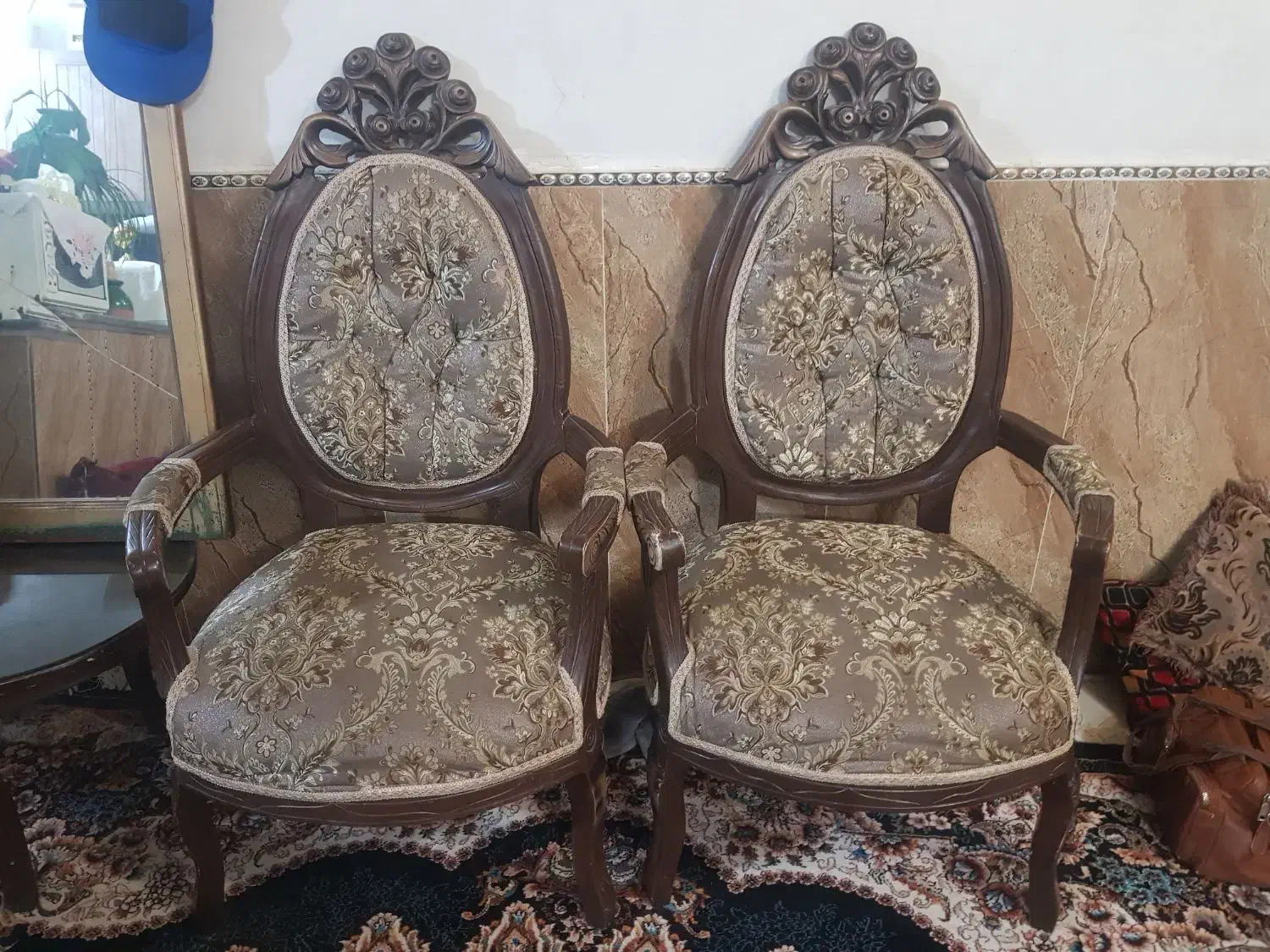 مبل سلطنتی ۹ نفره لمه رنگ صدری|مبلمان خانگی و میز عسلی|مشهد, زیرکن|دیوار