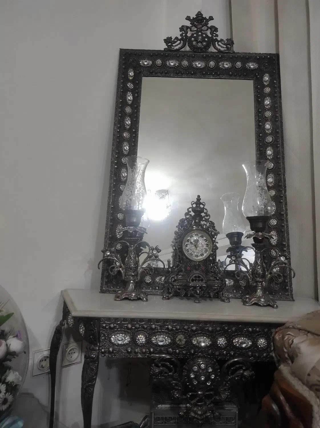 آینه کنسول برنجی|بوفه، ویترین، کنسول|تبریز, |دیوار