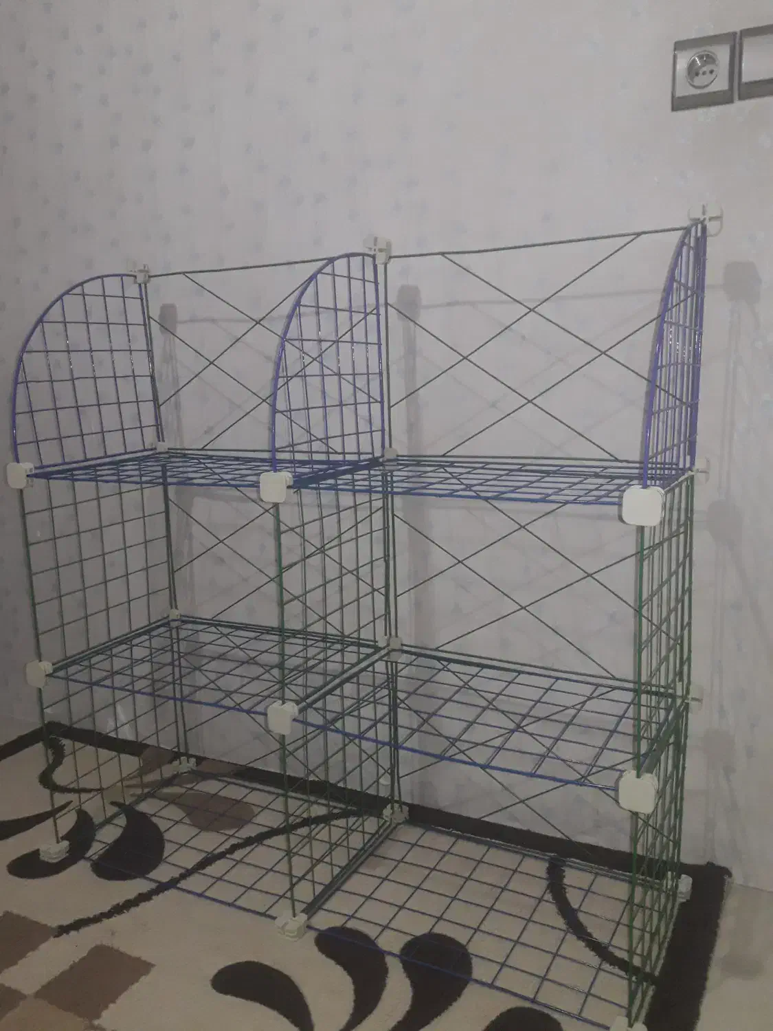 قفسه توری مشبک - قفسه توری فلزی|کتابخانه، شلف، قفسههای دیواری|قوچان, |دیوار