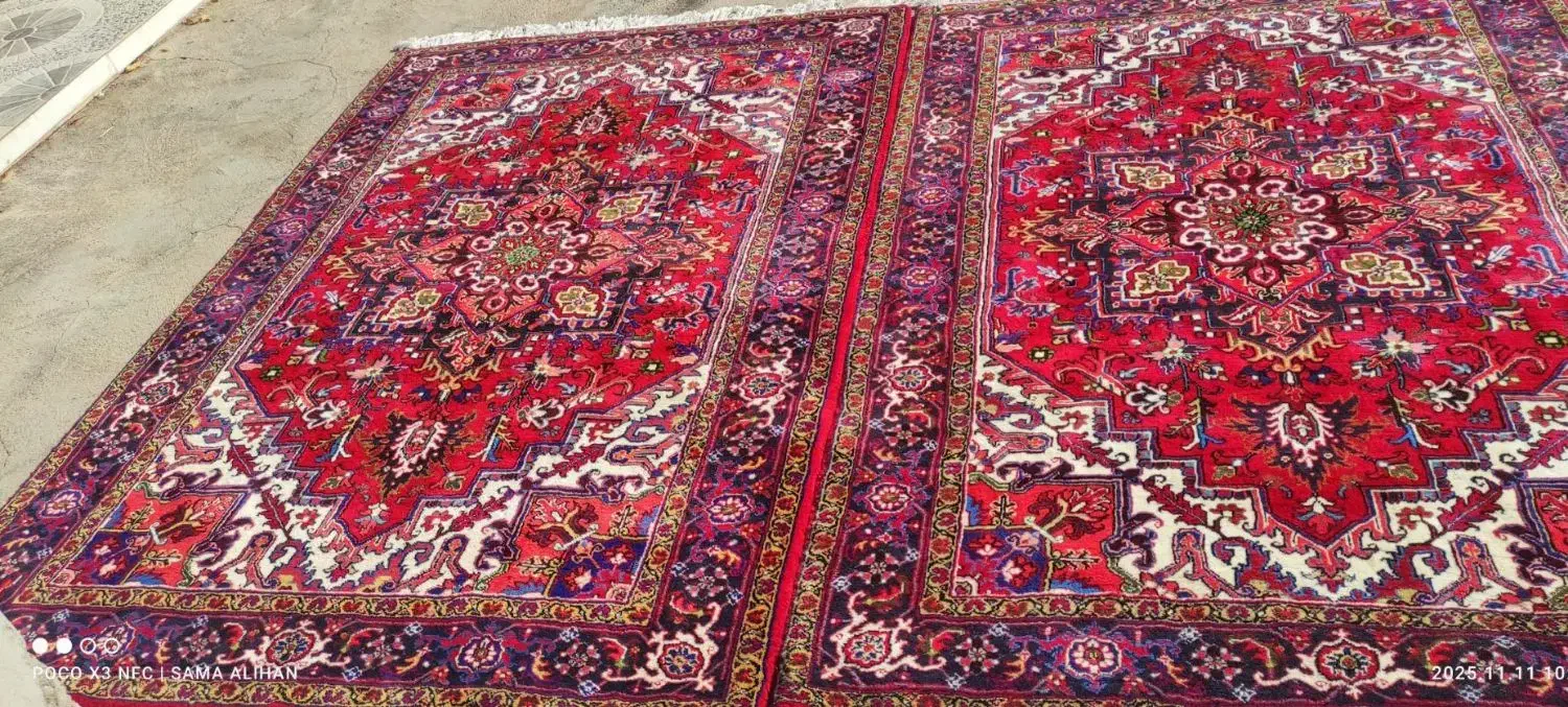 جفت فرش ۶متری دستباف هریس تاجری|فرش|تبریز, |دیوار