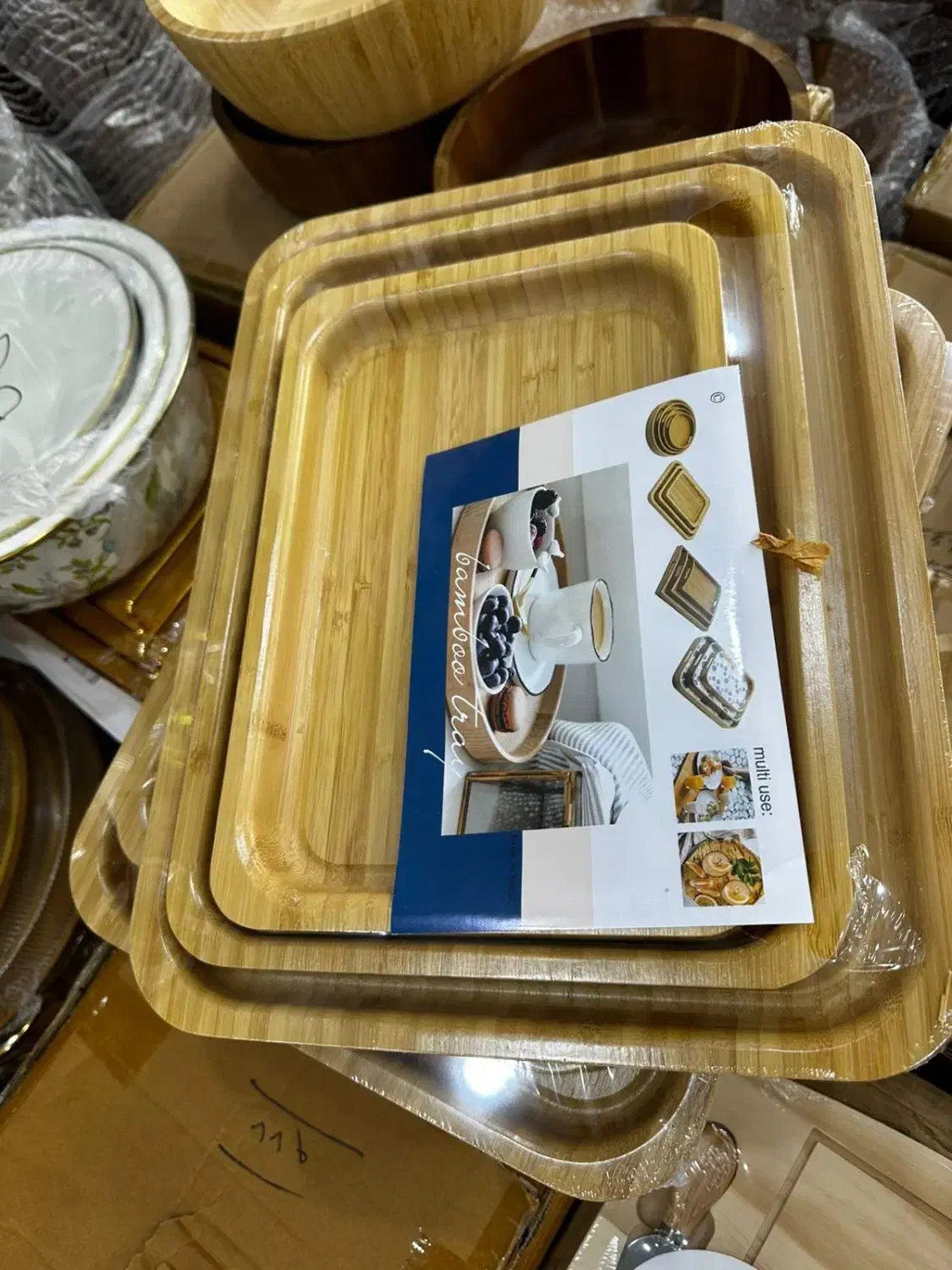 سینی بامبو 3عددی|صنایع دستی و سایر لوازم تزئینی|پیرانشهر, |دیوار