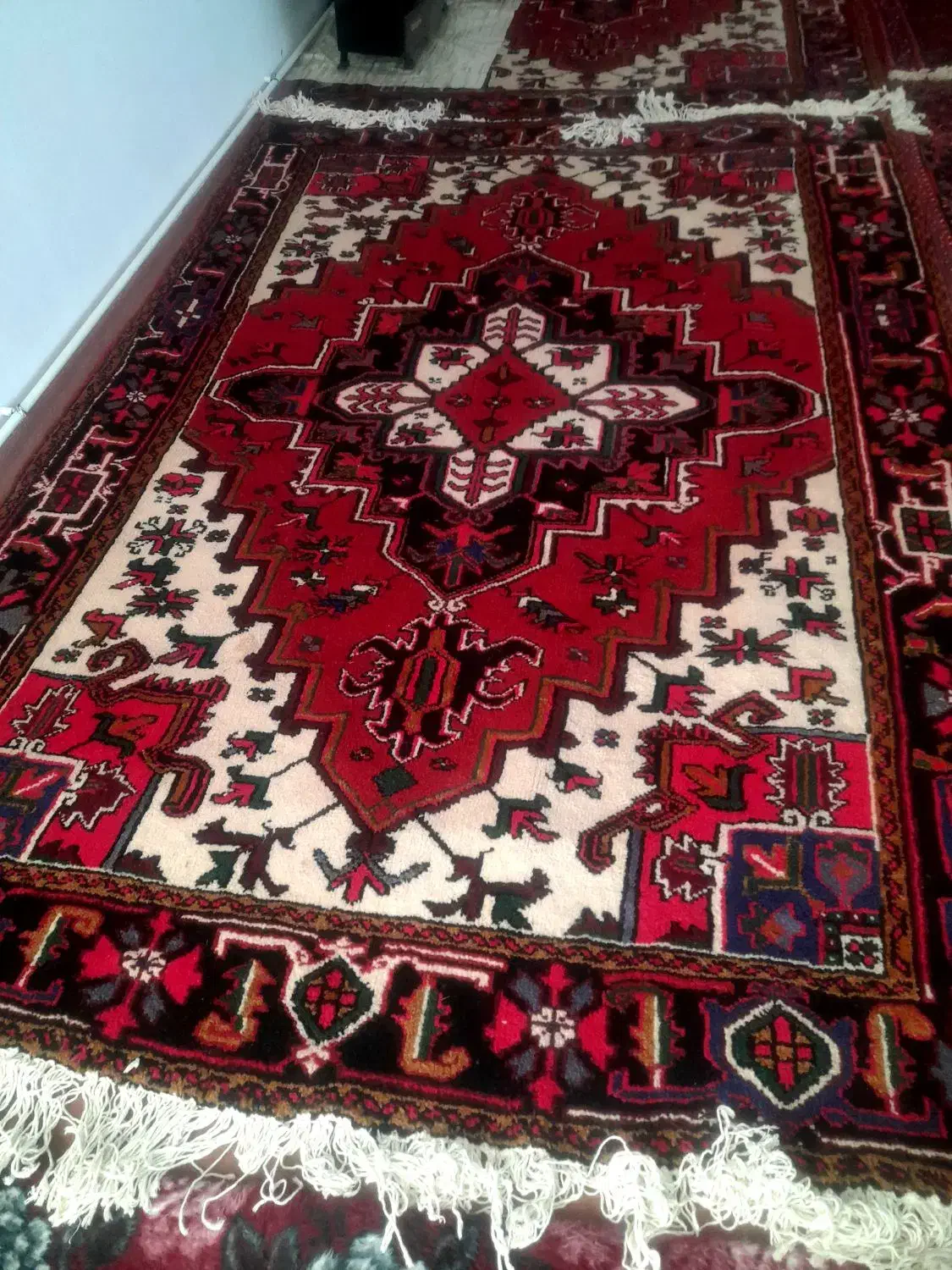 دوعدد فرش دستباف نقشه شربیان|فرش|باسمنج, |دیوار