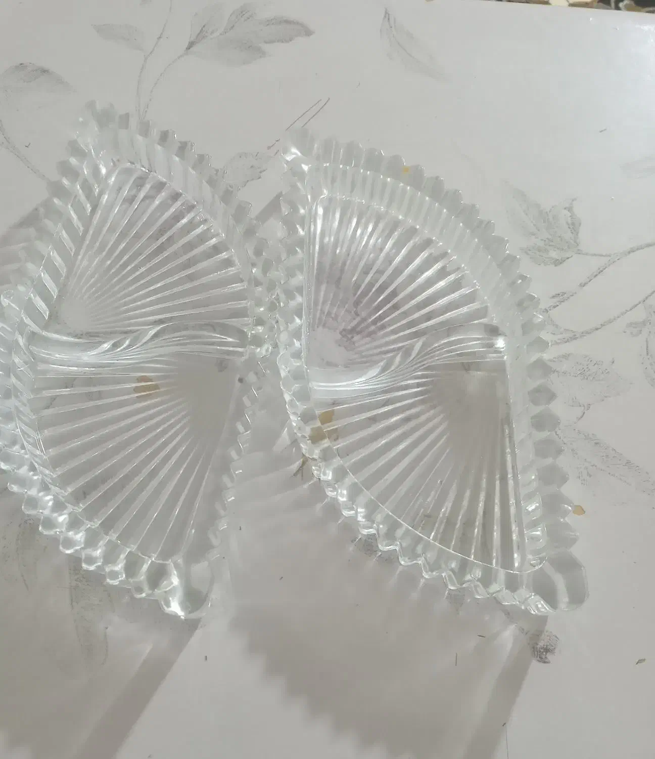 دوتا جای کره مربا شیشه کریستال نو|ظروف سرو و پذیرایی|نورآباد, |دیوار