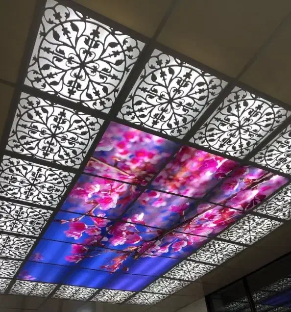 فروش تایل سقفی سازه سقف کاذب pvc cnc گچی طلق آسمان|خدمات پیشه و مهارت|تهران, بلورسازی|دیوار